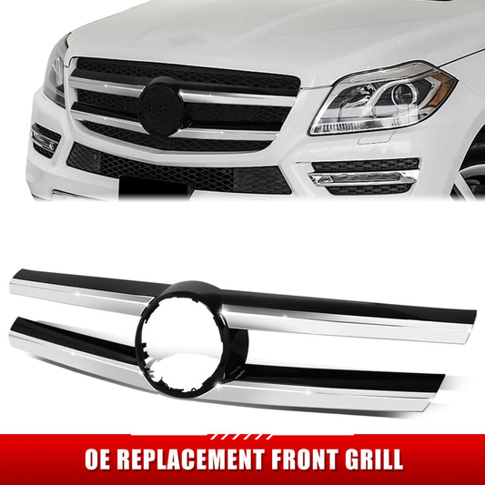 PARRILLA GRILLE - BZ GL-CLASS(X166) '13-'16/ GRILLE ASS'Y/ PAINTED BLACK W/CHROME MLDG/ (W/DISTANCE CRUISE CONTROL)/ (W/O SURROUND VIEW)(W/AMG)