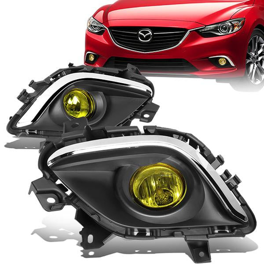 FAROS DE NIEBLA 14-16 MAZDA 6 - WITH SWITCH, CHROME TRIM BEZEL - H11 BULB - AMBER