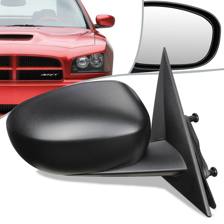 RETROVISOR MIRROR - OEM - 07-10 CHRYSLER 300 / 06-10 DODGE CHARGER / 05-08 DODGE MAGNUM - POWERED - HEATED - TEXTURED - BLACK - RIGHT