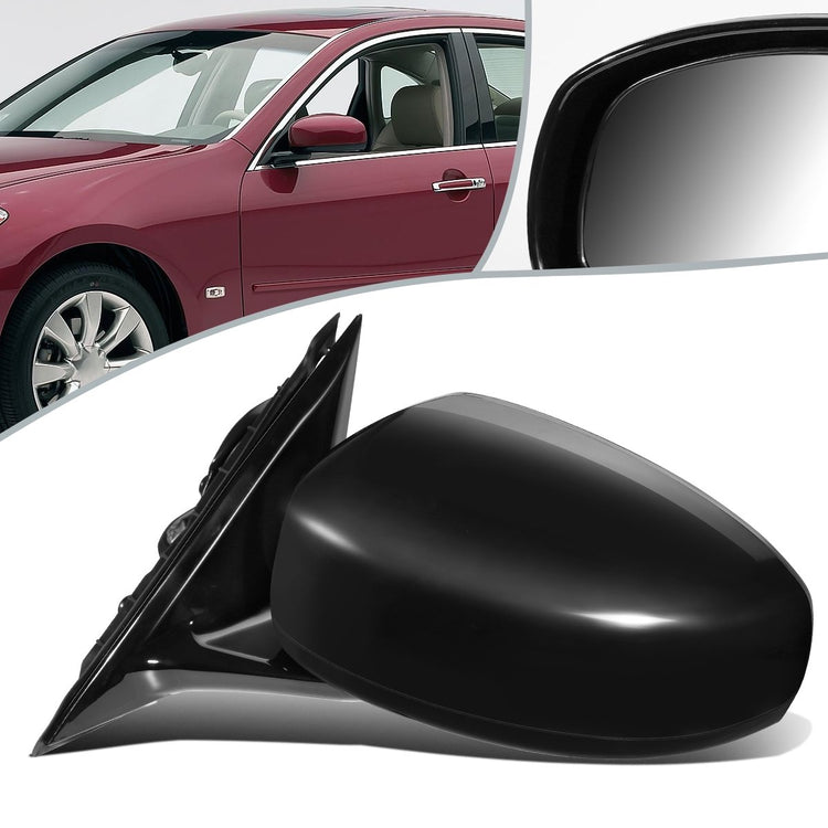 RETROVISOR MIRROR - OEM - 06-10 INFINITI M34, M45 - POWERED - HEATED - W/ MEMORY - FOLDING - BLACK MATERIAL - LEFT