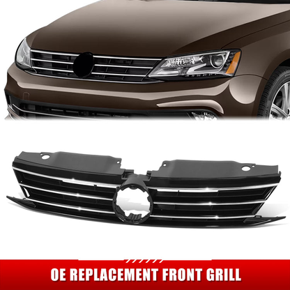 PARRILLA GRILLE - VG JETA '11-'18/ GRILLE ASS'Y 15-18/ MAT-BLACK W/CHROME MLDG//PARTS.NO,VW1200165//OEM NO,5C6853651AJZLL