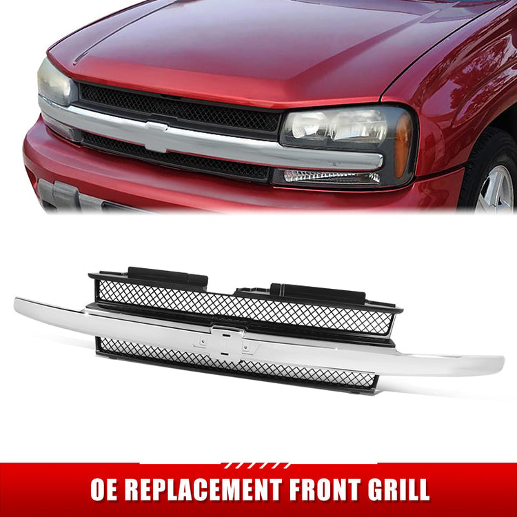 PARRILLA GRILLE - CV TRAIL-BLAZR 02-05/ GRILLE ASS'Y/ GRAY/BLACK W/CHROME MLDG/ W/O H/L WASHER TYPE)//PARTS.NO,GM1200477//OEM NO,10358128