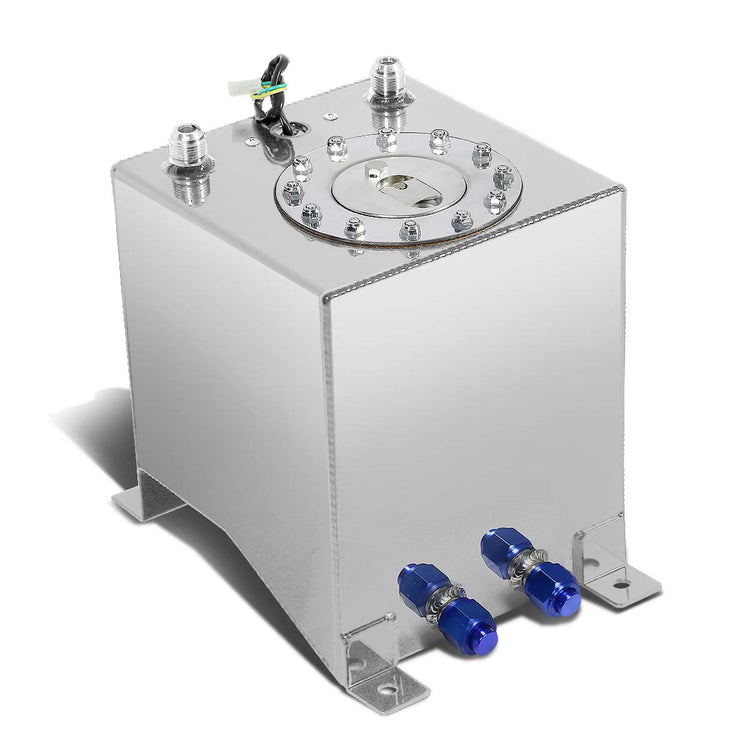 TANQUE DE GASOLINA FUEL CELL - GAS TANK WITH LEVEL SENDER - 2.5 GALLON - ALUMINUM - POLISHED CAP - POLISHED