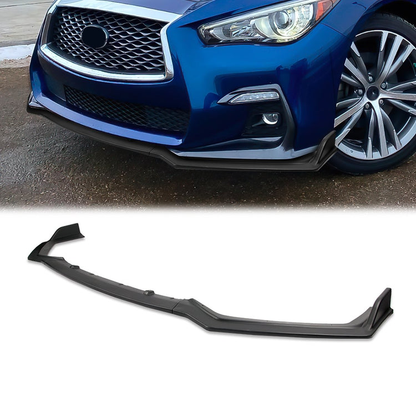 LIP FRONTAL 18-22 INFINITI Q50 - FITS SPORT MODEL ONLY - REQUIRES DRILLING BUMPER FOR INSTALLATION - 3PC - MATTE BLACK