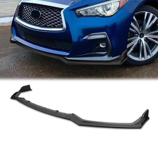 LIP FRONTAL 18-22 INFINITI Q50 - FITS SPORT MODEL ONLY - REQUIRES DRILLING BUMPER FOR INSTALLATION - 3PC - MATTE BLACK