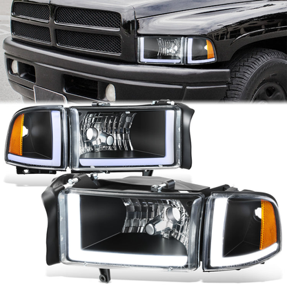 FAROS CLEAR LENS.AMBER REFLECTOR.BLACK HOUSING.4PCSLED BAR