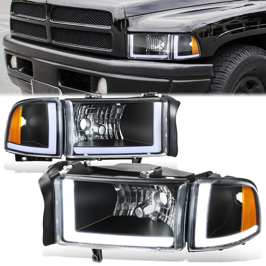 FAROS CLEAR LENS.AMBER REFLECTOR.BLACK HOUSING.4PCSLED BAR