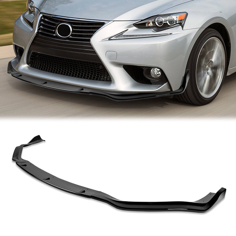 LIP FRONTAL 14-16 LEXUS - FITS 1S350, IS250 F-SPORT ONLY - REQUIRES DRILLING BUMPER FOR INSTALLATION - 3PC - PAINTED GLOSS BLACK