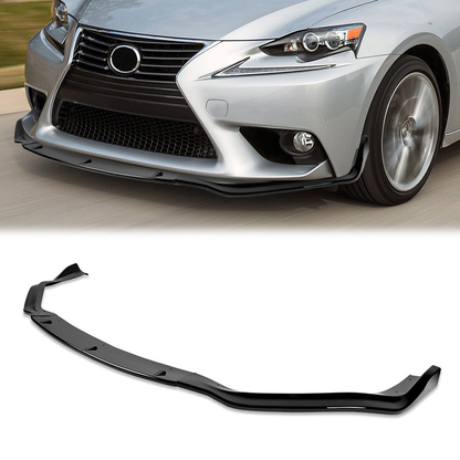 LIP FRONTAL 14-16 LEXUS - FITS 1S350, IS250 F-SPORT ONLY - REQUIRES DRILLING BUMPER FOR INSTALLATION - 3PC - PAINTED GLOSS BLACK
