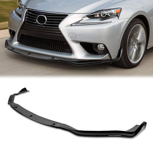 LIP FRONTAL 14-16 LEXUS - FITS 1S350, IS250 F-SPORT ONLY - REQUIRES DRILLING BUMPER FOR INSTALLATION - 3PC - PAINTED GLOSS BLACK