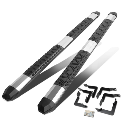 ESTRIBOS 5" - EXTRUDED STEP BOARD - STRAIGHT - 04-18 NISSAN TITAN - EXTENDED CAB - METALLIC / BLACK