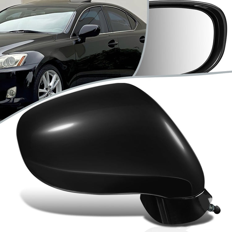 RETROVISOR MIRROR - OEM - 06-10 LEXUS IS250, IS350 - POWERED - HEATED - W/ MEMORY - W/ PUDDLE LIGHT - FOLDING - BLACK MATERIAL - RIGHT