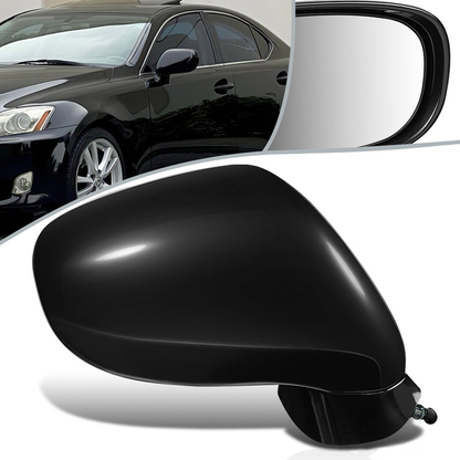 RETROVISOR MIRROR - OEM - 06-10 LEXUS IS250, IS350 - POWERED - HEATED - W/ MEMORY - W/ PUDDLE LIGHT - FOLDING - BLACK MATERIAL - RIGHT