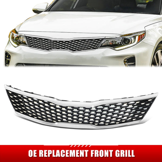 PARRILLA GRILLE - KA OPTMA '11-'15/'16-'20/ GRILLE ASS'Y 16-18/ PAINTED BLACK W/SMOKE BLK MLDG/ W/H.S (STD/EX)//PARTS.NO,KI1200188//OEM NO,86350D5010