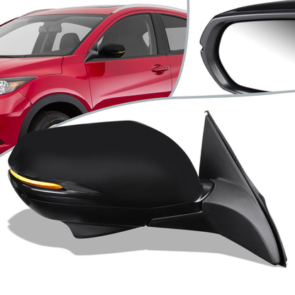 RETROVISOR MIRROR - OEM - 15-18 HONDA HR-V - POWERED - HEATED - W/ SIGNAL LIGHT - W/ CAMERA - FOLDING - BLACK MATERIAL - RIGHT