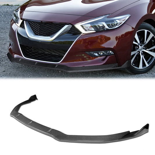 LIP FRONTAL 16-18 NISSAN MAXIMA - REQUIRES DRILLING BUMPER FOR INSTALLATION - 3PC - CARBON FIBER LOOK