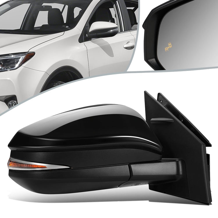 RETROVISOR MIRROR - OEM - 13-15 TOYOTA RAV4 - POWERED - HEATED - W/ SIGNAL LIGHT - W/ BSD - FOLDING - RIGHT - BLACK MATERIAL