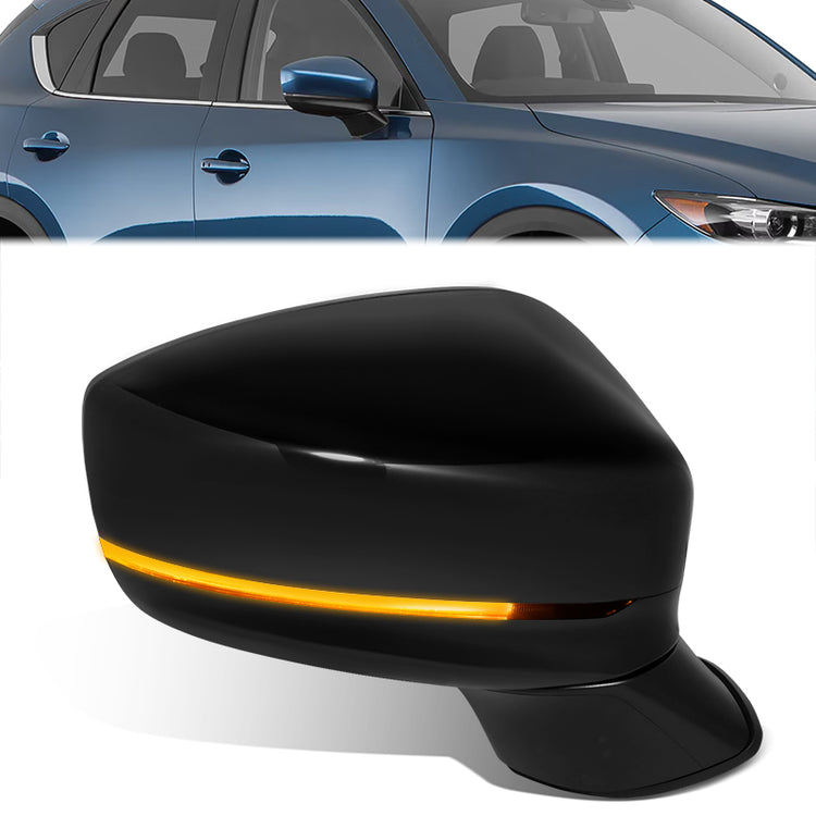 RETROVISOR MIRROR - OE STYLE - MAZDA CX-5 17-18 - WITH POWER WITH HEATED WITH SIGNAL - PASSENGER SIDE - PAINT TO MATCH - BLACK