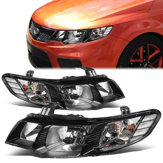 FAROS 10-13 KIA FORTE - H7 LOW BEAM / H1 HIGH BEAM - CHROME HOUSING / CLEAR CORNER