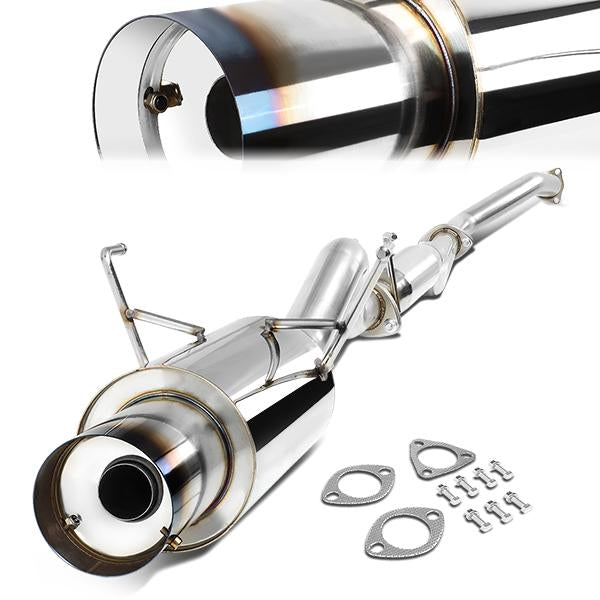 TUBERIA CATBACK CATBACK - 01-05 HONDA CIVIC EX GX - SINGLE BURNT TIP - STAINLESS STEEL