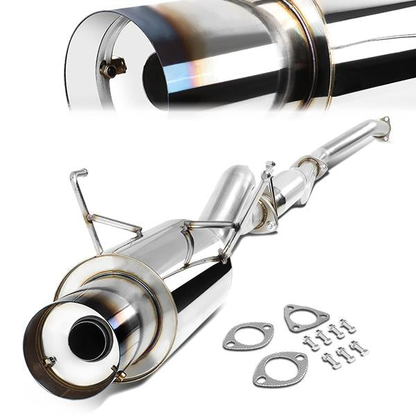 TUBERIA CATBACK CATBACK - 01-05 HONDA CIVIC EX GX - SINGLE BURNT TIP - STAINLESS STEEL