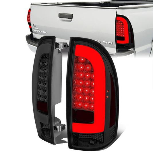 FAROS TRASEROS 05-15 TOYOTA TACOMA - L-BAR - 3D - LED - CHROME / SMOKE