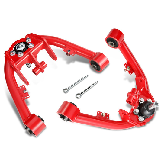 HORQUILLAS 99-06 SILVERADO SIERRA 1500 DUAL SHOCK MOUNT FRONT UPPER CONTROL ARM 2-4" LIFT, RED+BLACK