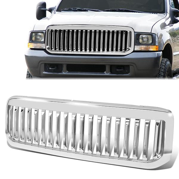 PARRILLA GRILLE - 99-04 FORD F-250, F-350, F-450, F-550 - VERTICAL FENCE STYLE - CHROME