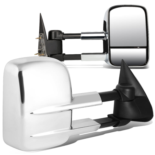 RETROVISORES EXTENDIBLES TOWING MIRROR - 99-06 CHEVY SILVERADO / GMC SIERRA - PAIR - MANUAL W/O HEATED W/O SIGNAL - CHROME