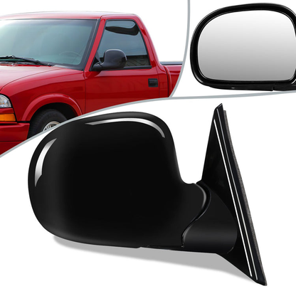 RETROVISOR MIRROR - OEM - 98-99 CHEVY BLAZER / 98 CHEVY S10 PICKUP / 98 GMC SONOMA / 98-99 OLDSMOBILE BRAVADA - POWERED - PAINTABLE - BLACK - RIGHT