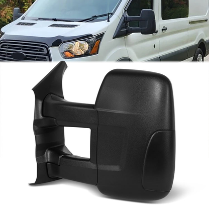 RETROVISOR MIRROR - OE STYLE - FORD TRANSIT 150 2015-2019 - FORD TRANSIT 250 2015-2019 - FORD TRANSIT 350 2015-2019 - WITH POWER LONG ARM LOW ROOF - DRIVER LEFT SIDE - BLACK