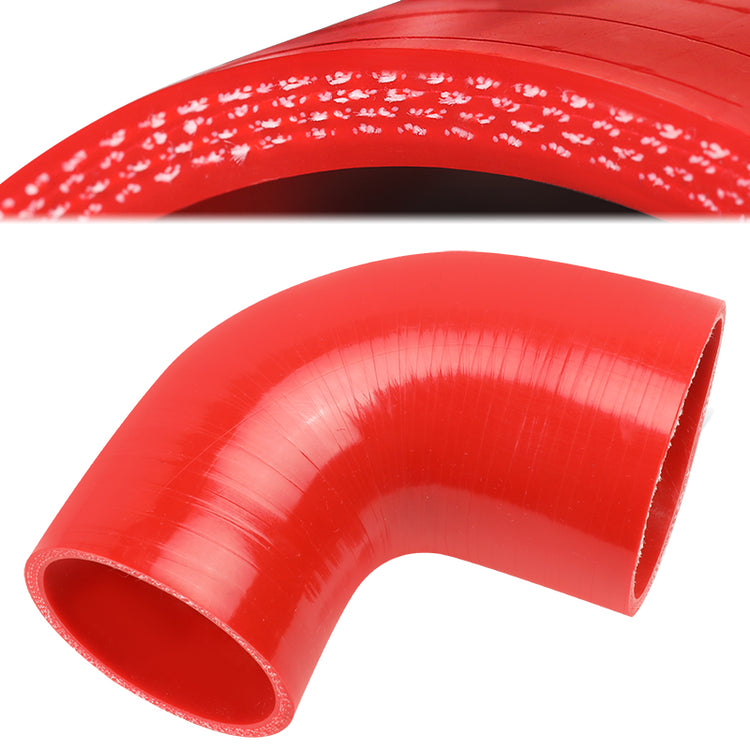 COPLE DE SILICON 3-PLY - 2.50" TO 3.00" REDUCER W/ 90 DEGREE - RED