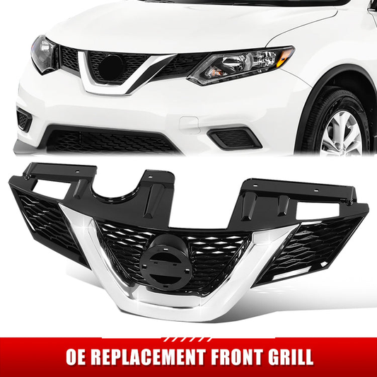 PARRILLA GRILLE - DS ROGE '14-'16/'17-'20/ GRILLE ASS'Y 15-16/ PAINTED BLACK W/CHROME MLDG/ W/O CAMERA H. W/O PREMIUM PKG/ (S/SV) (KOREA BUILT)//PARTS.NO,NI1200304//OEM NO,623105HA5A