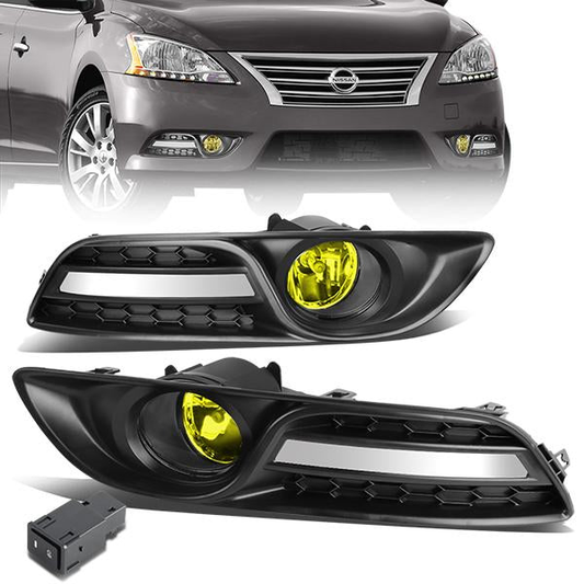 FAROS DE NIEBLA 13-16 NISSAN SENTRA 4-DR - WITH SWITCH, BEZEL - 58 BULB - AMBER