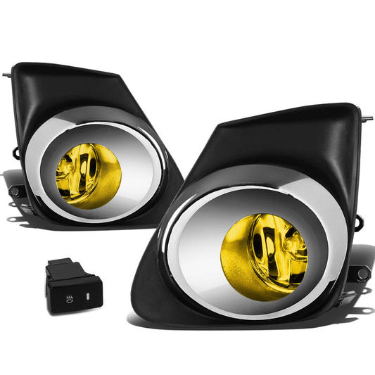 FAROS DE NIEBLA 11-13 TOYOTA COROLLA - WITH SWITCH, CHROME TRIM BEZEL - H11 BULB - AMBER
