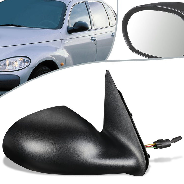 RETROVISOR MIRROR - OEM - 01-03 CHRYSLER PT CRUISER - MANUAL - PAINTABLE - BLACK - RIGHT