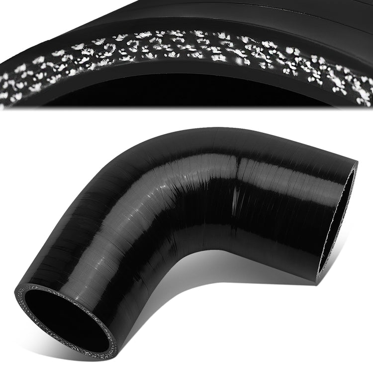 COPLE DE SILICON 3-PLY - 1.75" TO 2.00" REDUCER W/ 90 DEGREE - BLACK