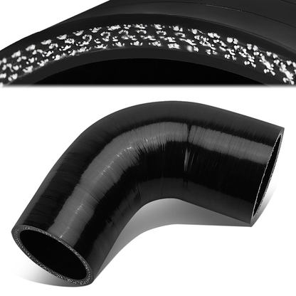 COPLE DE SILICON 3-PLY - 1.75" TO 2.00" REDUCER W/ 90 DEGREE - BLACK