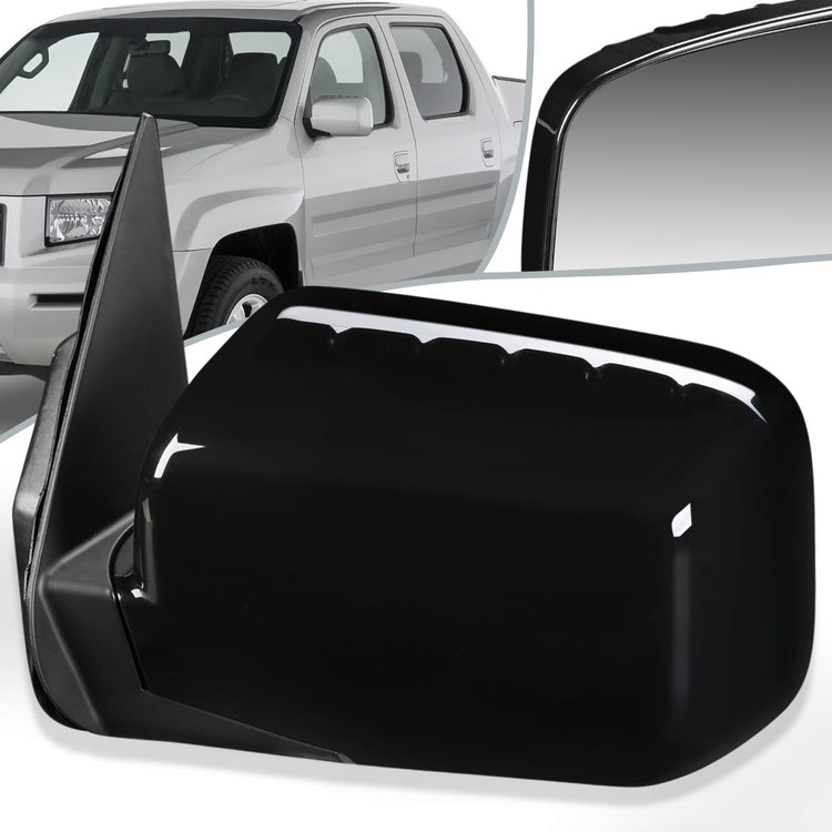 RETROVISOR MIRROR - OEM - 06-09 HONDA RIDGELINE - POWERED - PAINTABLE - BLACK - LEFT