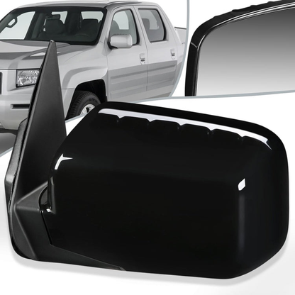 RETROVISOR MIRROR - OEM - 06-09 HONDA RIDGELINE - POWERED - PAINTABLE - BLACK - LEFT