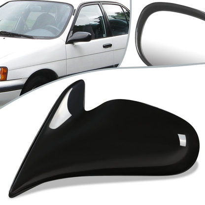 RETROVISOR MIRROR - OEM - 98-02 TOYOTA COROLLA - MANUAL - PAINTABLE - BLACK - LEFT