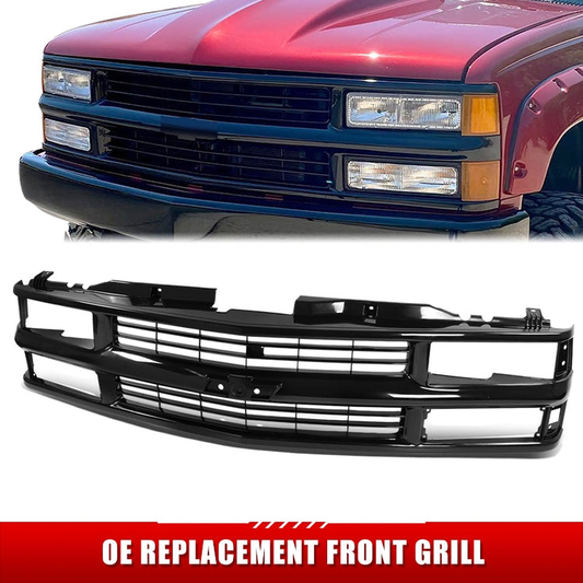 PARRILLA GRILLE - CV C10/GC '88-'93/'94-'01/ GRILLE ASS'Y 94-01/ MAT-BLACK (CHEVY)/ (COMPOSITE DUAL H/L)/ (SAME=BLAZER=SUBURBAN=TAHOE)//PARTS.NO,GM1200239//OEM NO,15981092