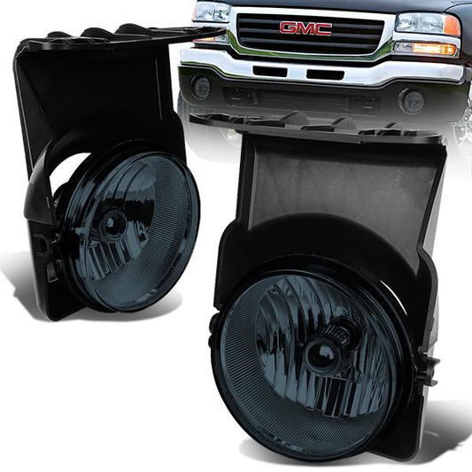 FAROS DE NIEBLA 03-06 GMC SIERRA 1500HD, 2500HD, 3500HD 2/4-DR - NO SWITCH - H10 BULB - SMOKE