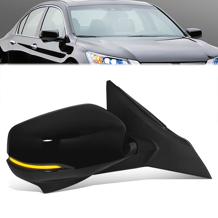 RETROVISOR MIRROR - OE STYLE - HONDA ACCORD 13-15 - WITH POWER WITH HEATED GLASS WITH SIGNAL WITH CAMERA - PASSENGER SIDE - PAINT TO MATCH - BLACK