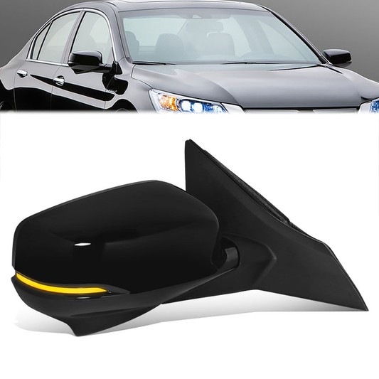 RETROVISOR MIRROR - OE STYLE - HONDA ACCORD 13-15 - WITH POWER WITH HEATED GLASS WITH SIGNAL WITH CAMERA - PASSENGER SIDE - PAINT TO MATCH - BLACK