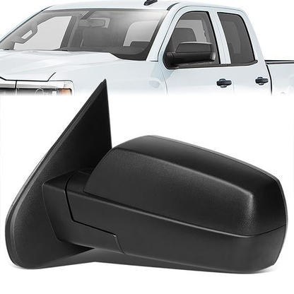 RETROVISORES EXTENDIBLES TOWING MIRROR - 14-18 CHEVY SILVERADO 1500, GMC SIERRA 1500 / 15-18 CHEVY SILVERADO 2500HD, 3500HD, GMC SIERRA 2500HD, 3500HD - LEFT - POWERED W/HEATED - BLACK