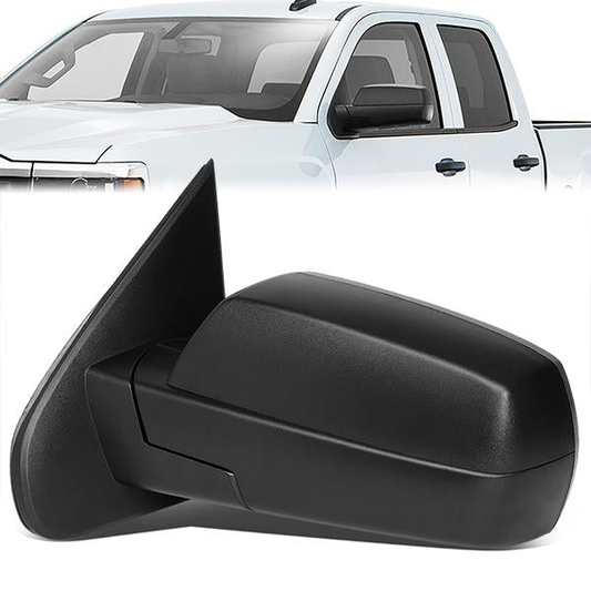 RETROVISORES EXTENDIBLES TOWING MIRROR - 14-18 CHEVY SILVERADO 1500, GMC SIERRA 1500 / 15-18 CHEVY SILVERADO 2500HD, 3500HD, GMC SIERRA 2500HD, 3500HD - LEFT - POWERED W/HEATED - BLACK