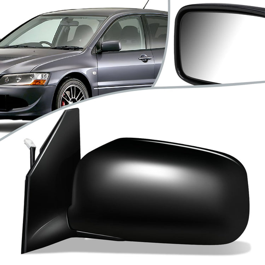 RETROVISOR MIRROR - OEM - 02-07 MITSUBISHI LANCER - POWERED - FOLDING - BLACK MATERIAL - LEFT