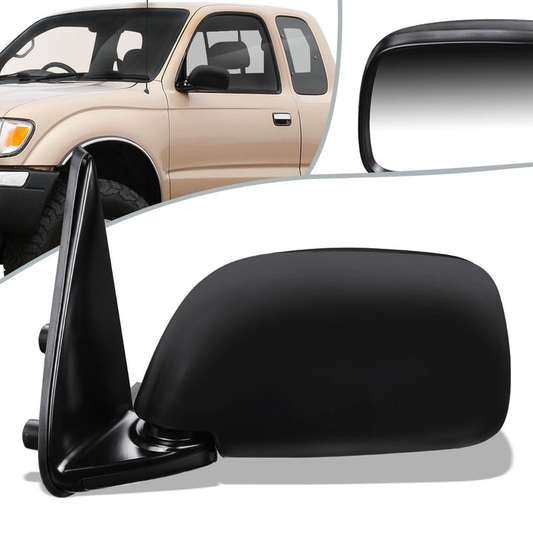 RETROVISOR MIRROR - OEM - 95-00 TOYOTA TACOMA - MANUAL - FOLDING - W/O OFF ROAD PACKAGE - TEXTURED - BLACK - LEFT