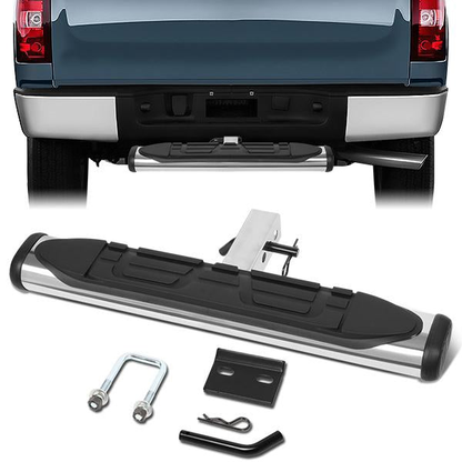 ESCALON TRASERO UNIVERSAL - 26" W X 4" L - FITS VEHICLES WITH 2" TRAILER HITCH - SILVER